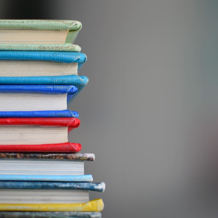 stacked colorful books